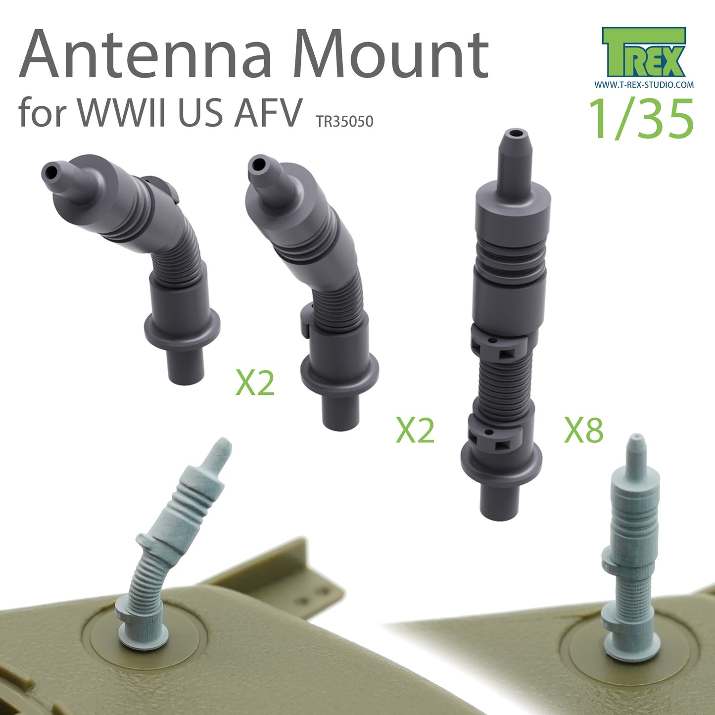 1/35 Antenna Mount Set for WWII US AFV