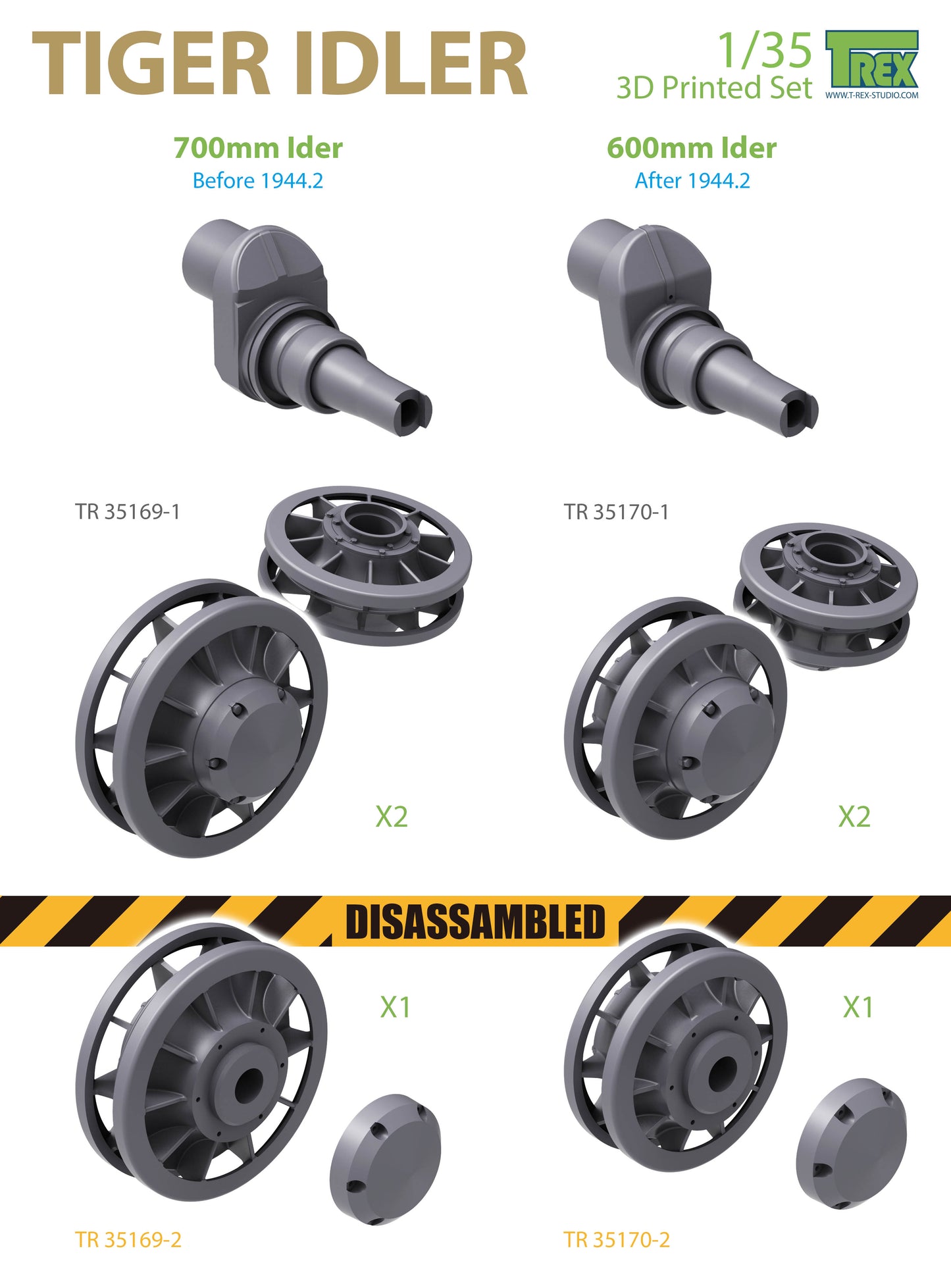 1/35 Disassembled TIGER I 600mm Idler