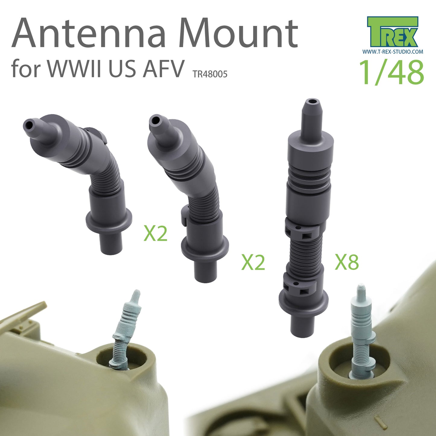 1/48 Antenna Mount Set for WWII US AFV