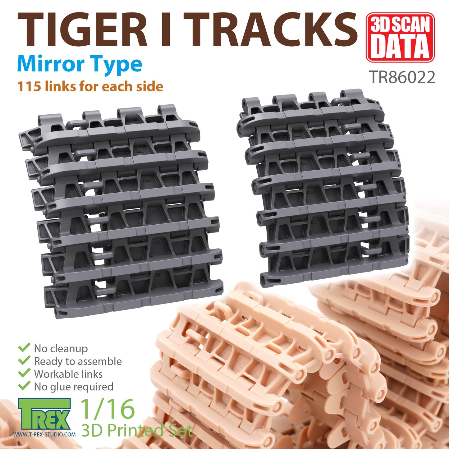 1/16 Tiger I Tracks Mirror Type