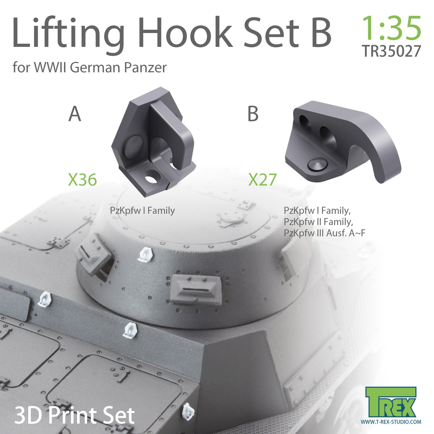 1/35 Lifting Hook for WWW II German Panzer Set C