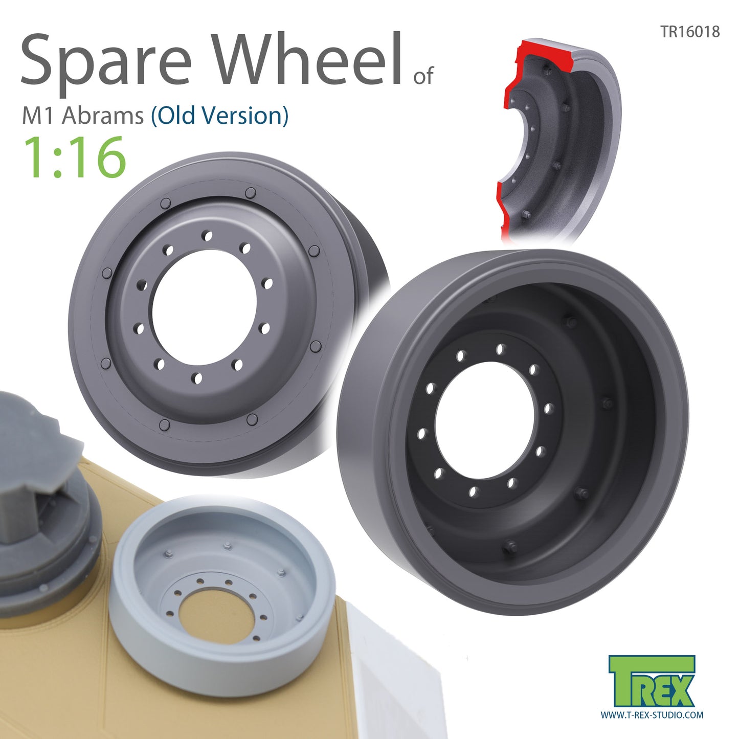 1/16 Spare Wheel Old Version for M1 Abrams（2 pieces）