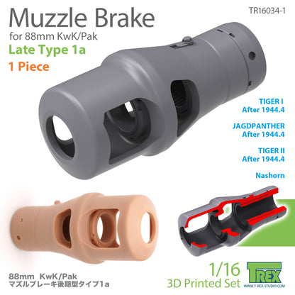 1/16 Muzzle Brake for 88mm KwK/Pak Late Type 1a (1 Pieces)