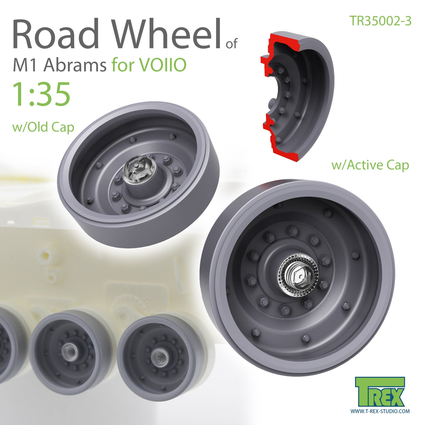1/35 M1 Abrams Road Wheel Set for VOIIO