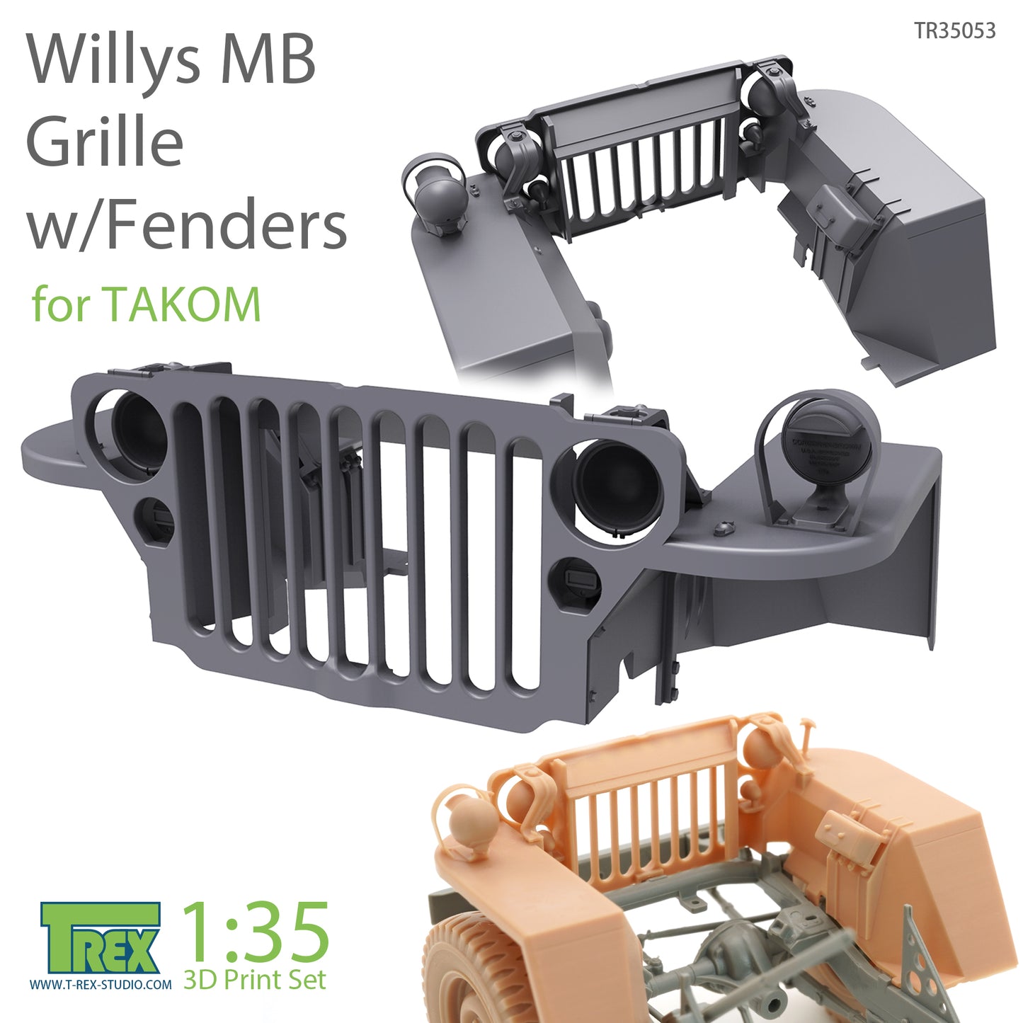 1/35 Willys MB Grille w/Fenders Set for TAKOM