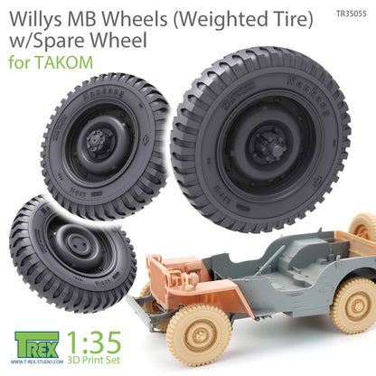1/35 Willys MB Wheels (Weighted Tire) w/Spare Wheel