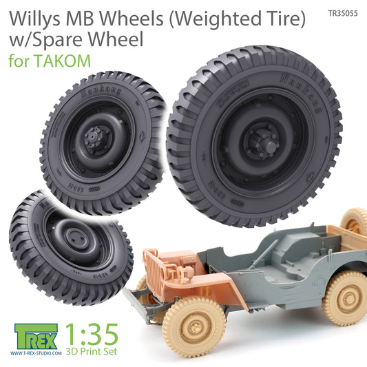 1/35 Willys MB Wheels (Weighted Tire) w/Spare Wheel