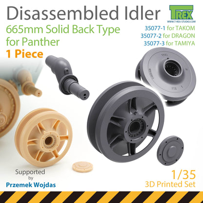 1/35 Disassembled Panther Idler 665mm Solid Back Type (1 piece)