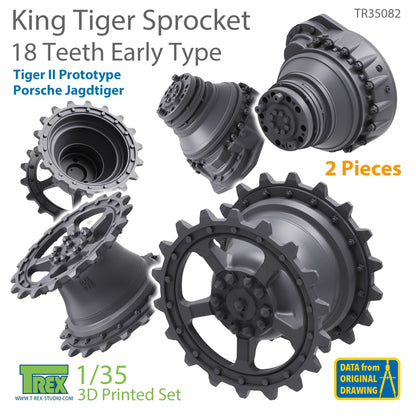 1/35 KingTiger 18 Teeth Sprockets Early Type (2 pieces)