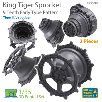1/35 KingTiger 9 Teeth Sprockets Early Type Pattern 1 (2 pieces)