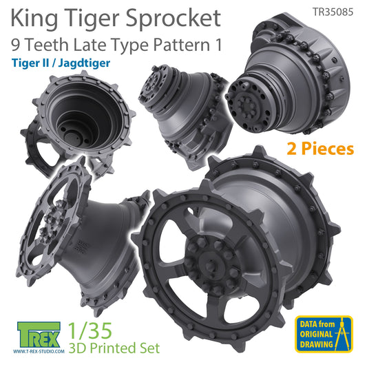 1/35 KingTiger 9 Teeth Sprockets Late Type Pattern 1 (2 pieces)