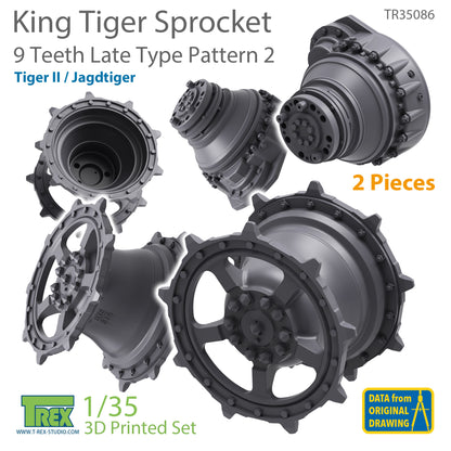 1/35 KingTiger 9 Teeth Sprockets Late Type Pattern 2 (2 pieces)