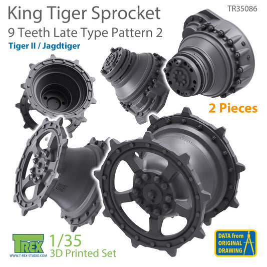 1/35 KingTiger 9 Teeth Sprockets Late Type Pattern 2 (2 pieces)