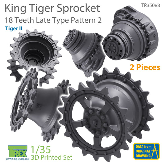 1/35 KingTiger 18 Teeth Sprockets Late Type Pattern 2 (2 pieces)