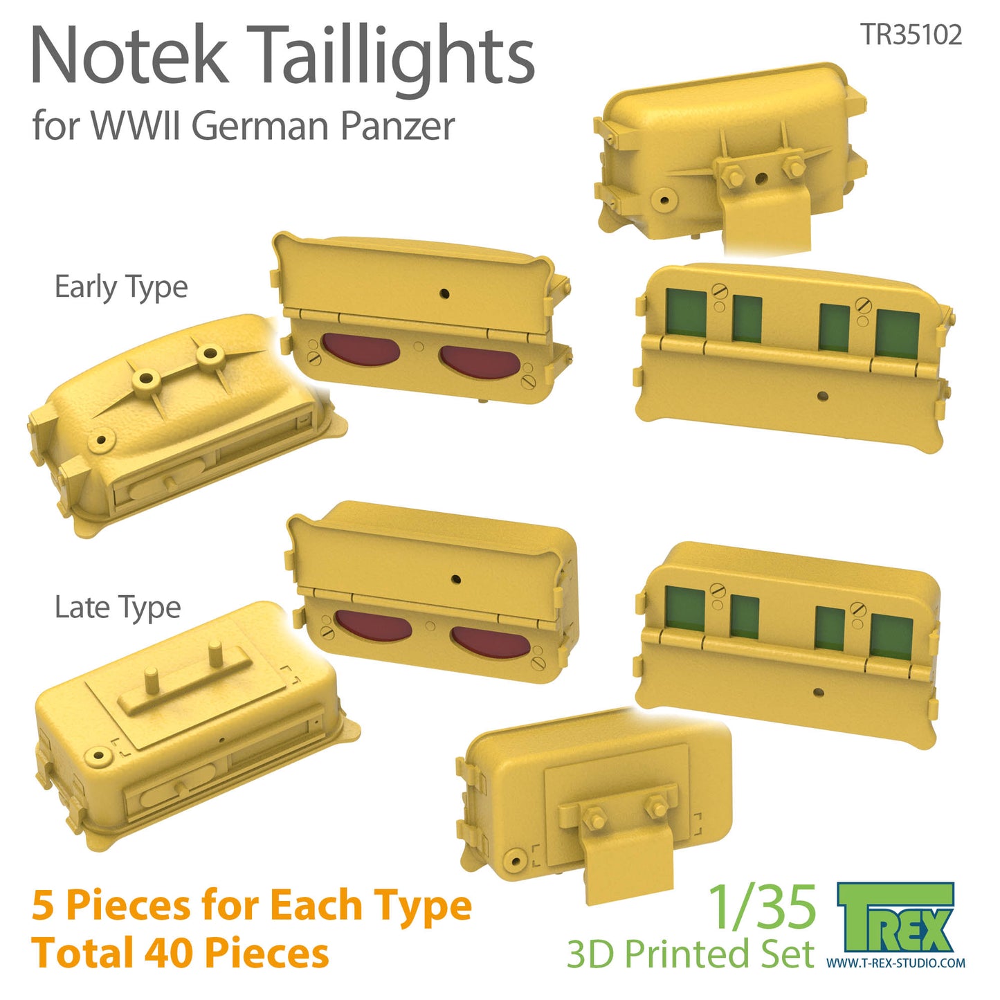 1/35 Notek Taillights for WWII German Panzer