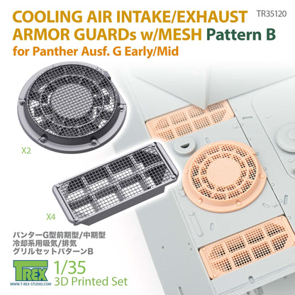 1/35 Cooling Air Intake/Exhaust Armor Guards w/Mesh for Panther G Early/Mid Pattern B