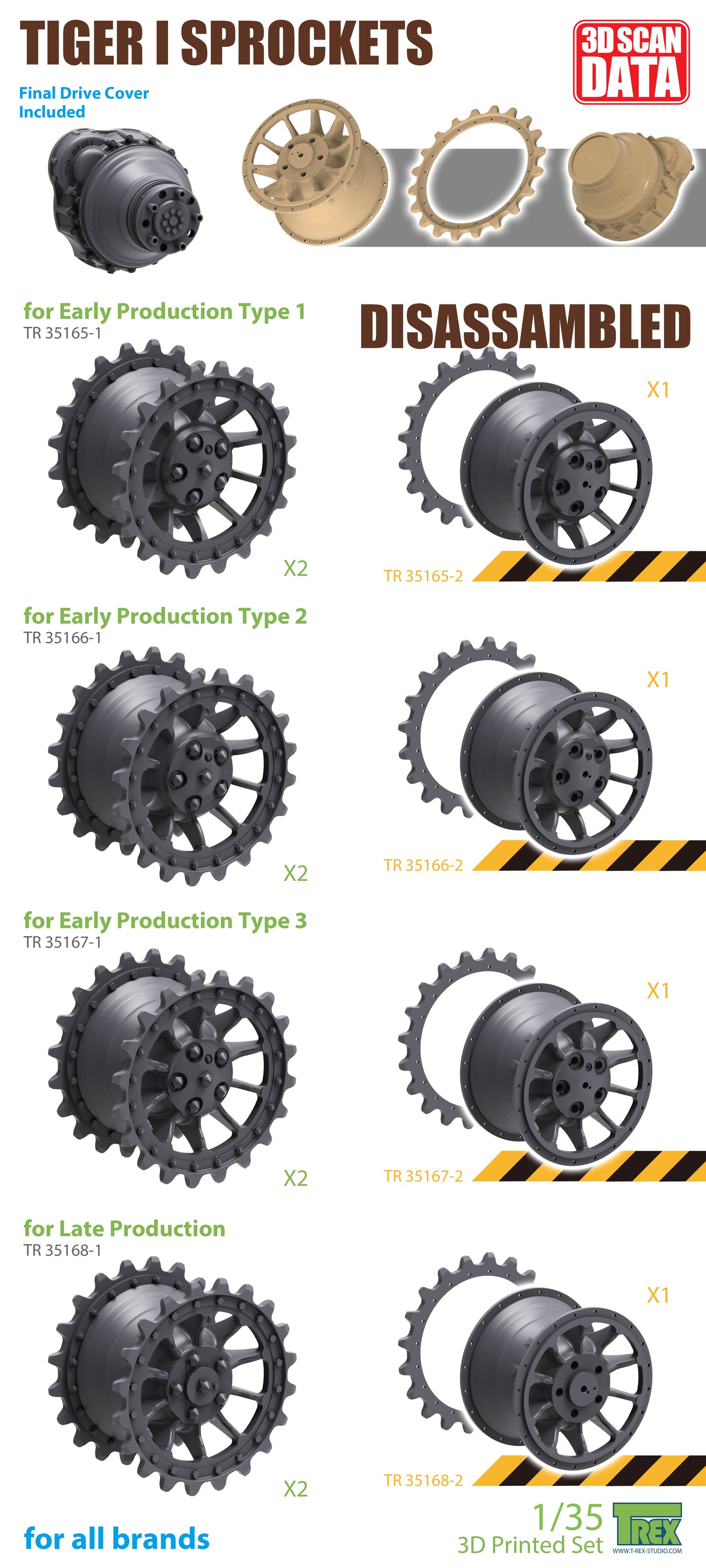 1/35 TIGER I Early Production Sprocket Type 1