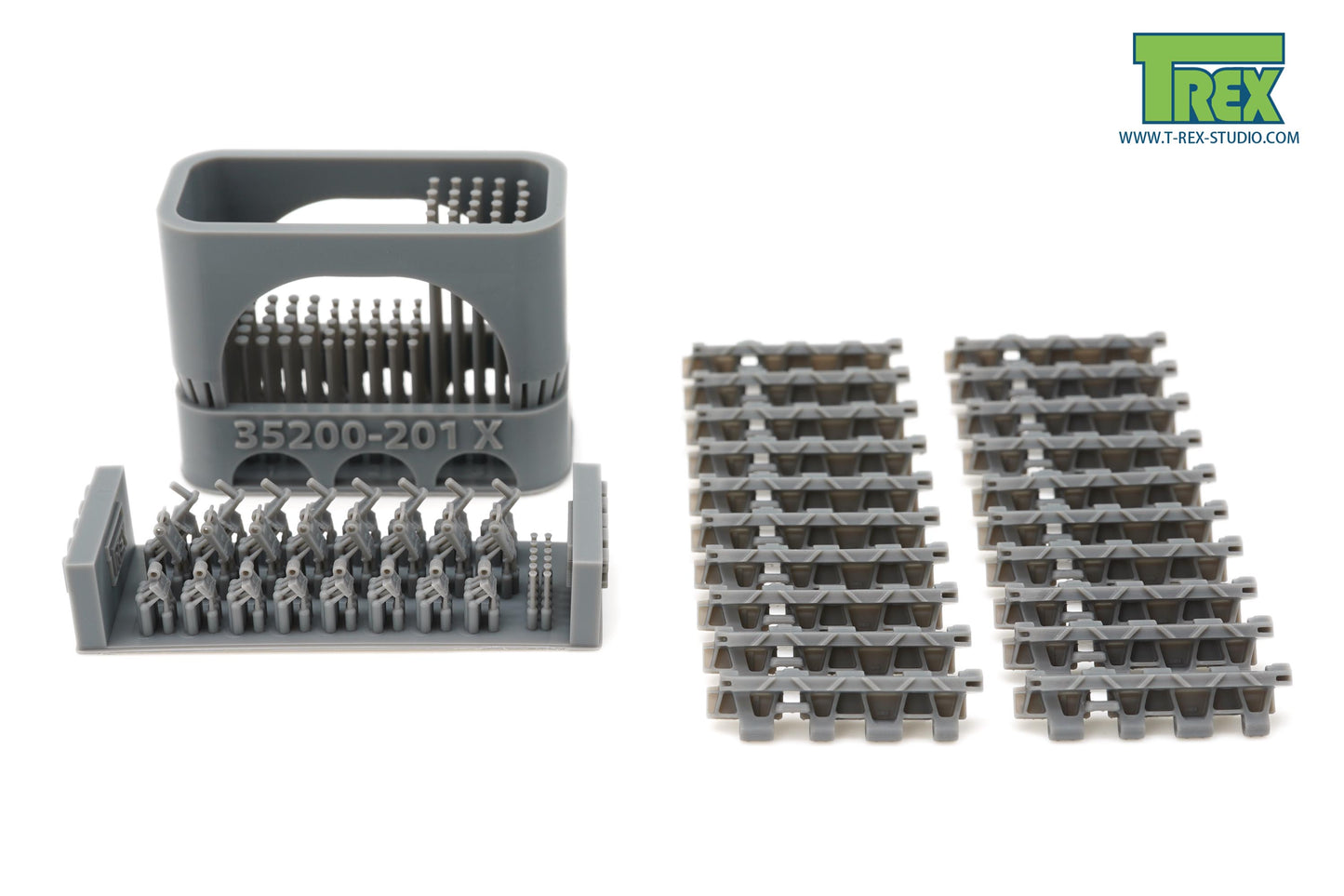 1/35 Spare Track Holder Set w/Cleated Track Links for Tiger I 40mm Roof Late Production