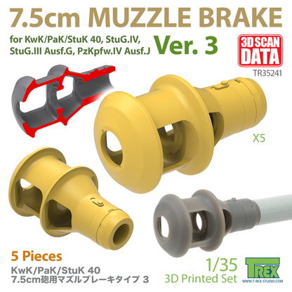 1/35 KwK/PaK/StuK 40 7.5cm Muzzle Brake Ver.3