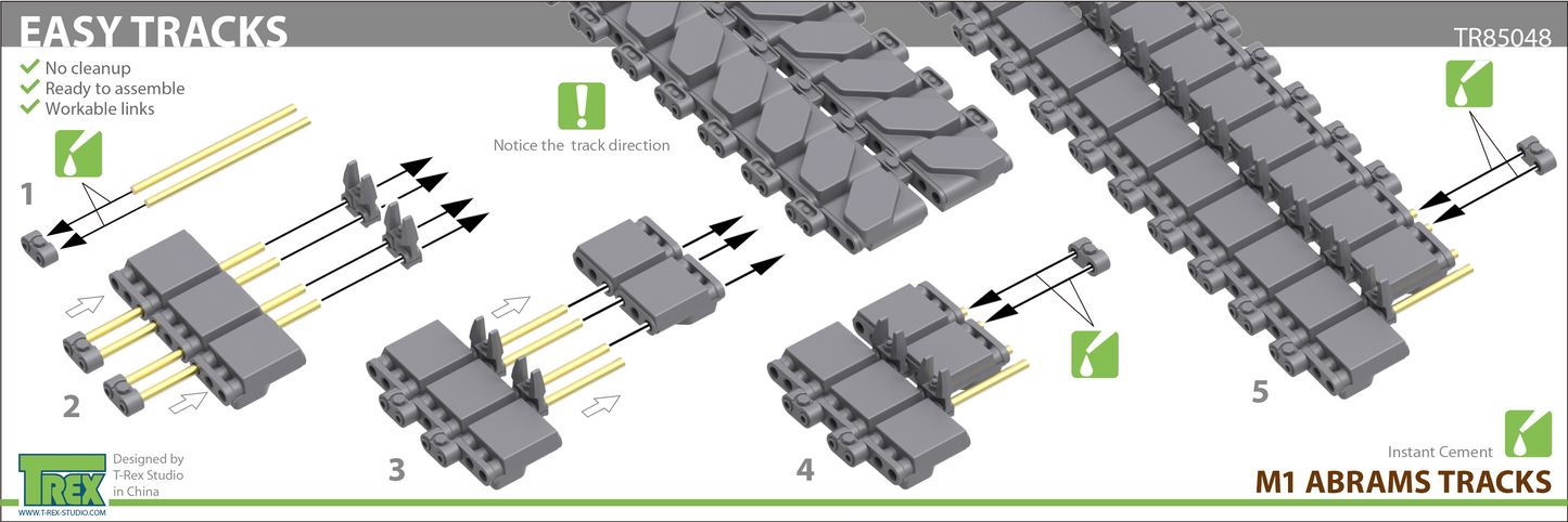 1/35 M1 Abrams T156 Tracks (metal pins)