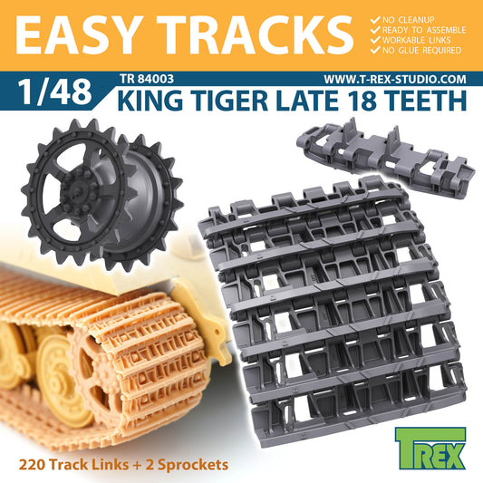 1/48 King Tiger Late 18 Teeth Tracks w/Sprockets