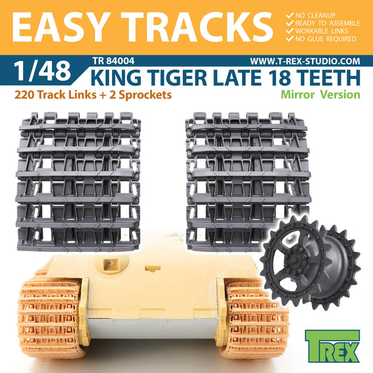 1/48 King Tiger Late 18 Teeth Tracks Mirror Version w/Sprockets