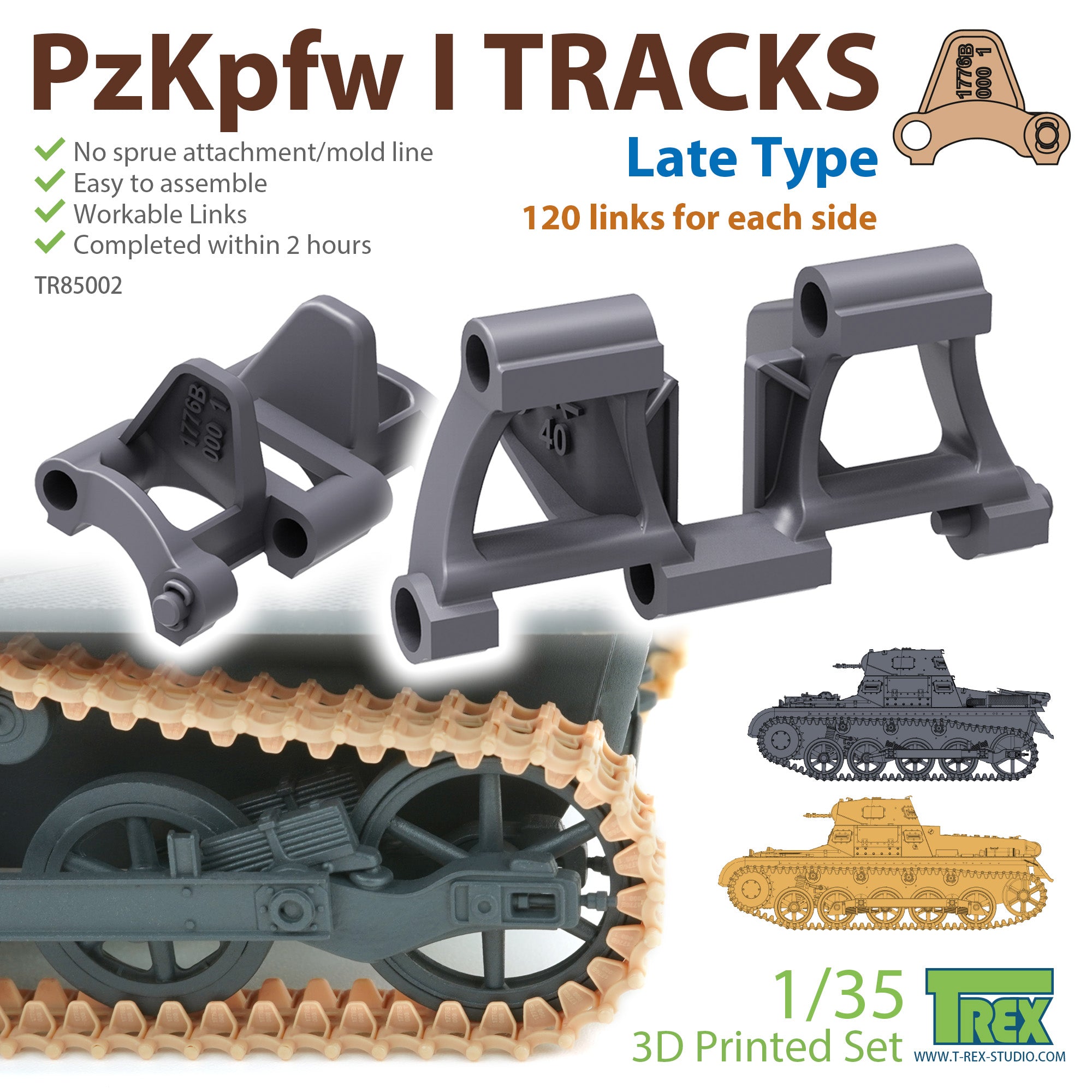 1/35 PzKpfw I Tracks Late Type for Ausf.A/B – T-Rex Studio