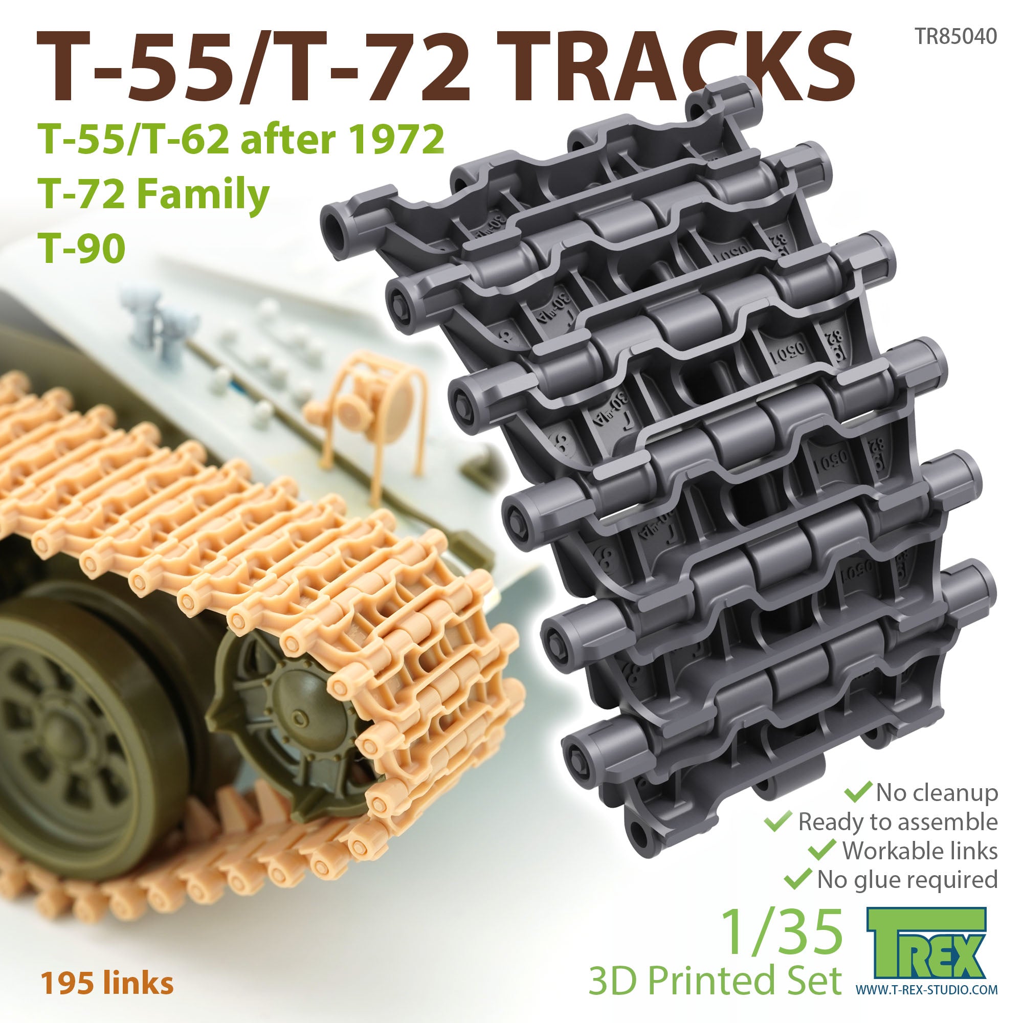 1/35 T-55/T72 Tracks for T-55/62 after 1972/T-72 Family/T-90 – T