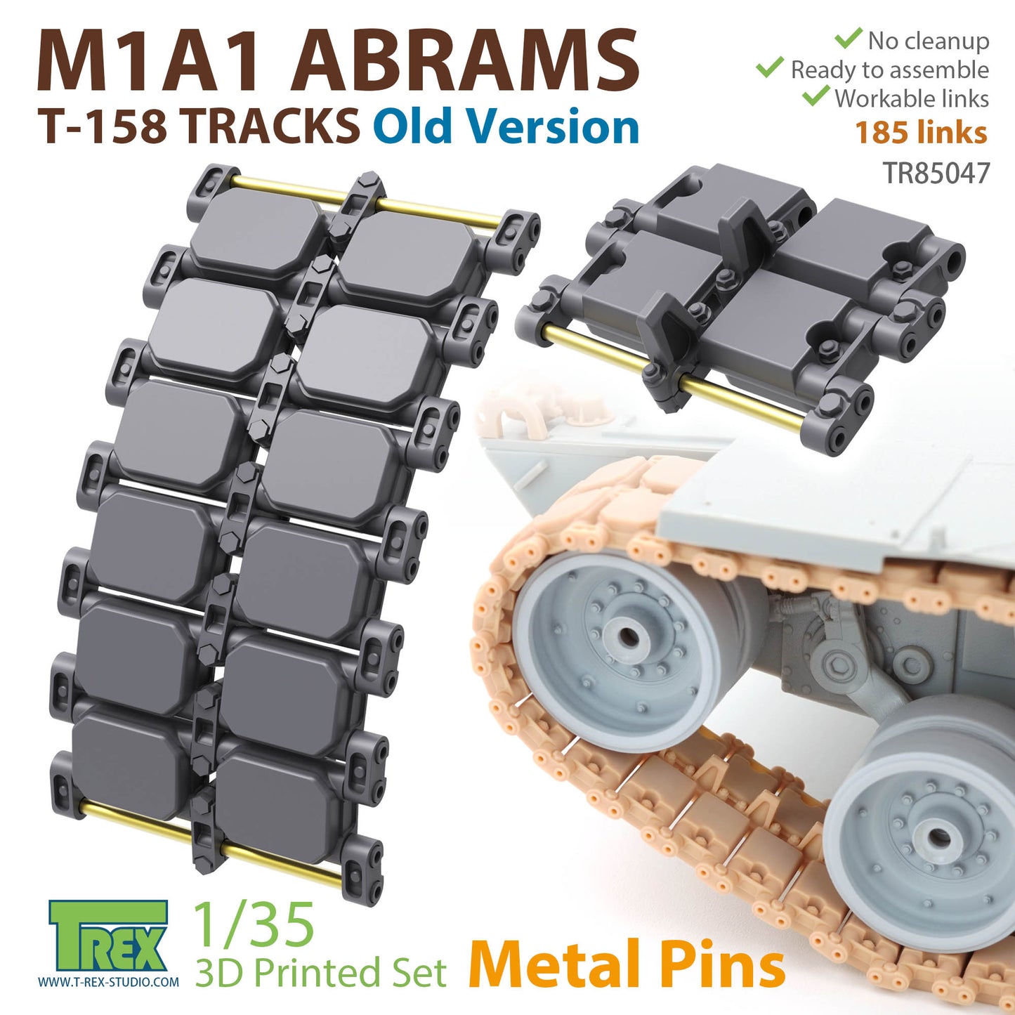 1/35 M1A1 Abrams T-158 Tracks Old Version (metal pins)
