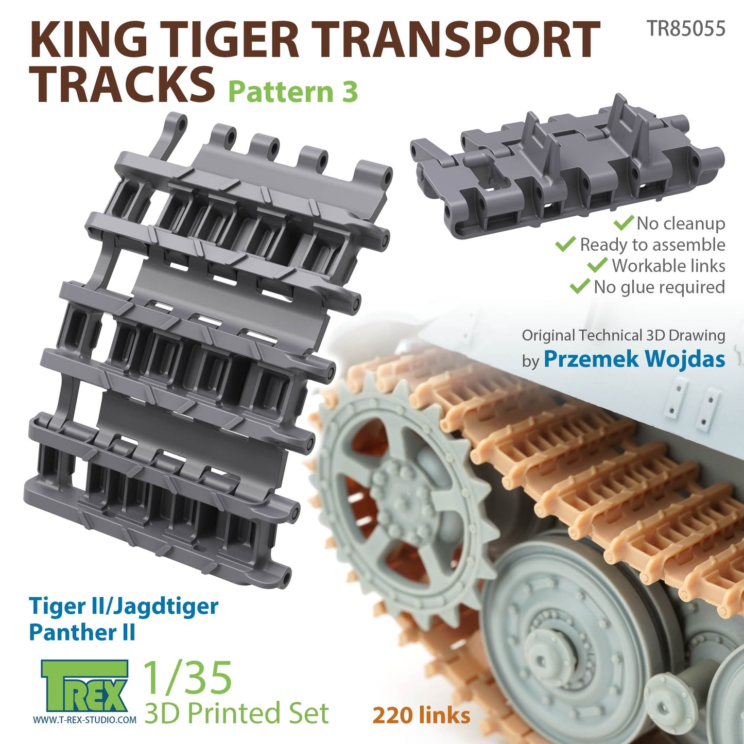 1/35 King Tiger Transport Tracks Pattern 3