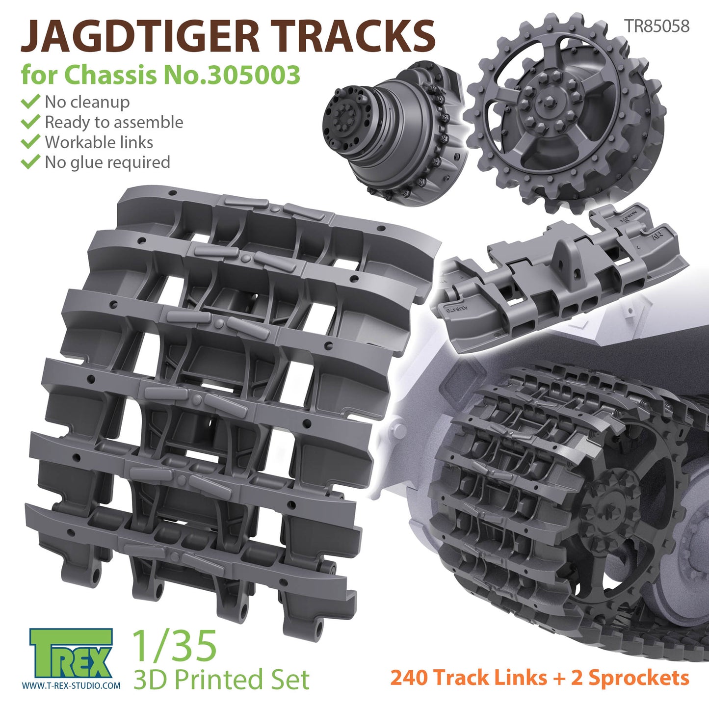 1/35 Jagdtiger Tracks for Chassis No.305003 w/ Sprockets