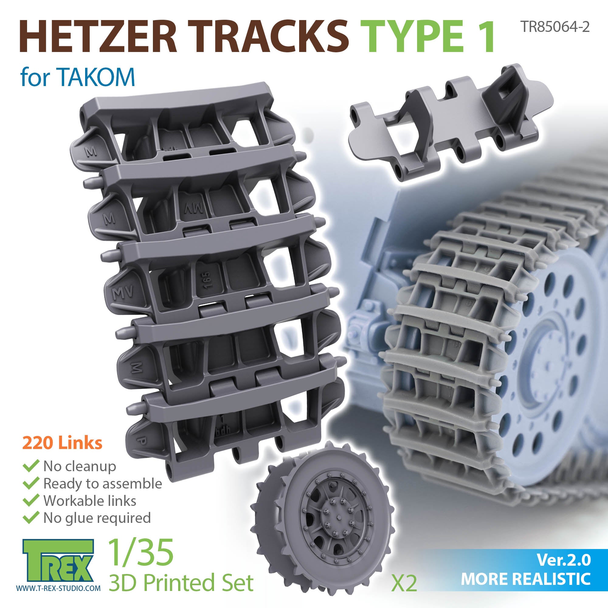 1/35 Hetzer Tracks Type 1 for TAKOM Ver.2.0 – T-Rex Studio