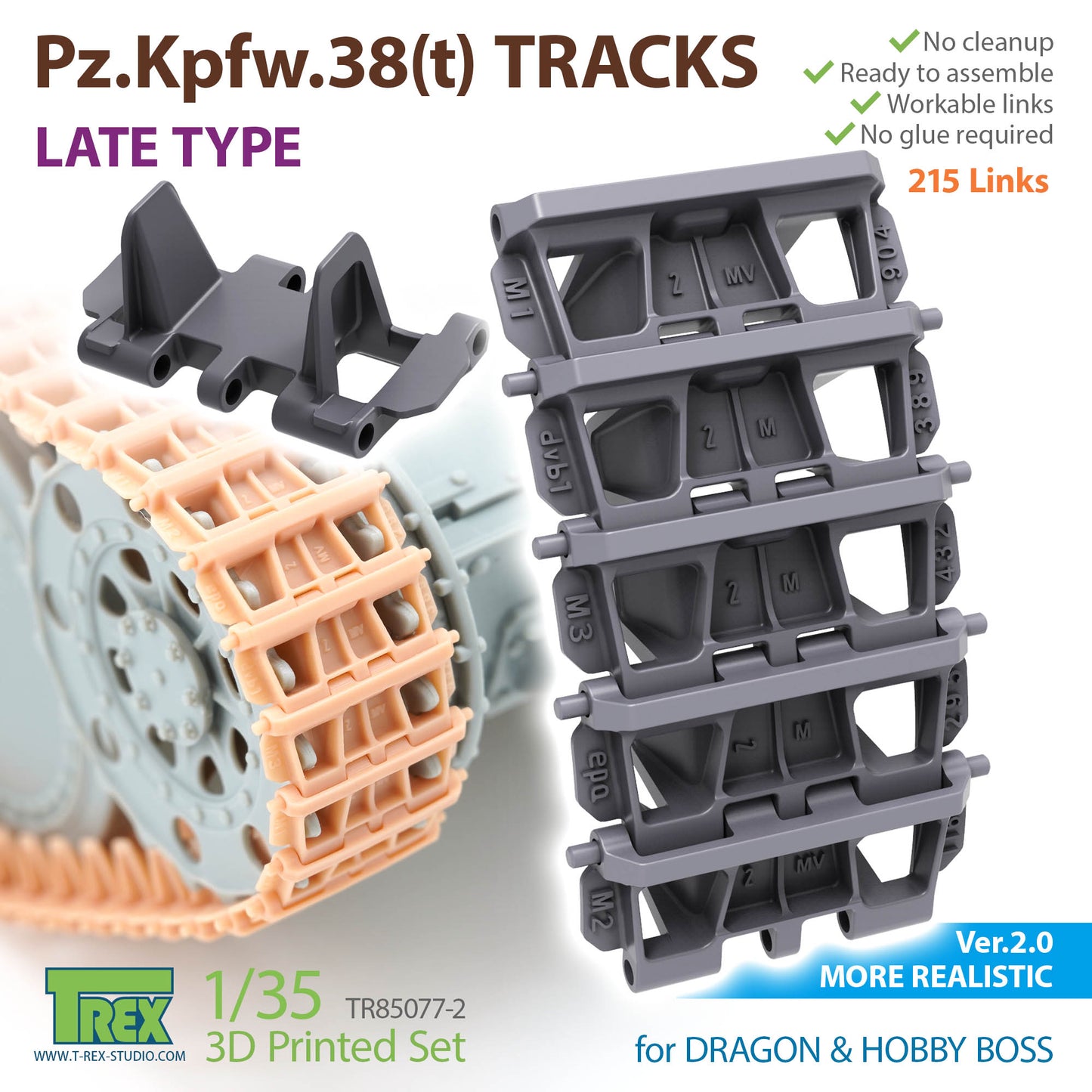 1/35 Pz.Kpfw.38(t) Tracks Late Type for DML/HOBBY BOSS