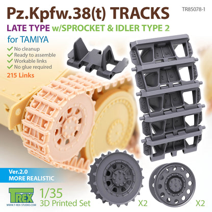 1/35 Pz.Kpfw.38(t) Tracks Late Type w/Sprocket & Idler Type 2 for TAMIYA