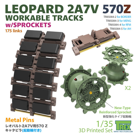 1/35 Leppard 2A7V 570Z Workable Tracks w/Sprockets for BORDER/MENG/RFM/AH