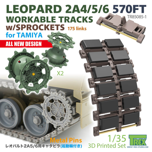 1/35 Leppard 2A4/5/6 570FT Workable Tracks w/Sprocket for TAMIYA