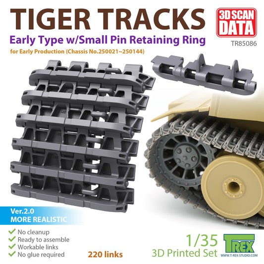1/35 Tiger Tracks Early Type w/Small Pin Retaining Ring for Chassis No.250021~144