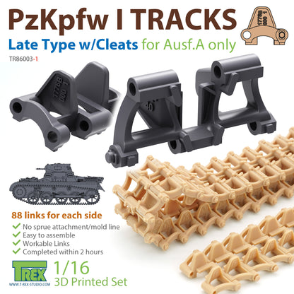 1/16 PzKpfw I Tracks Late Type w/Cleats for Ausf.A only