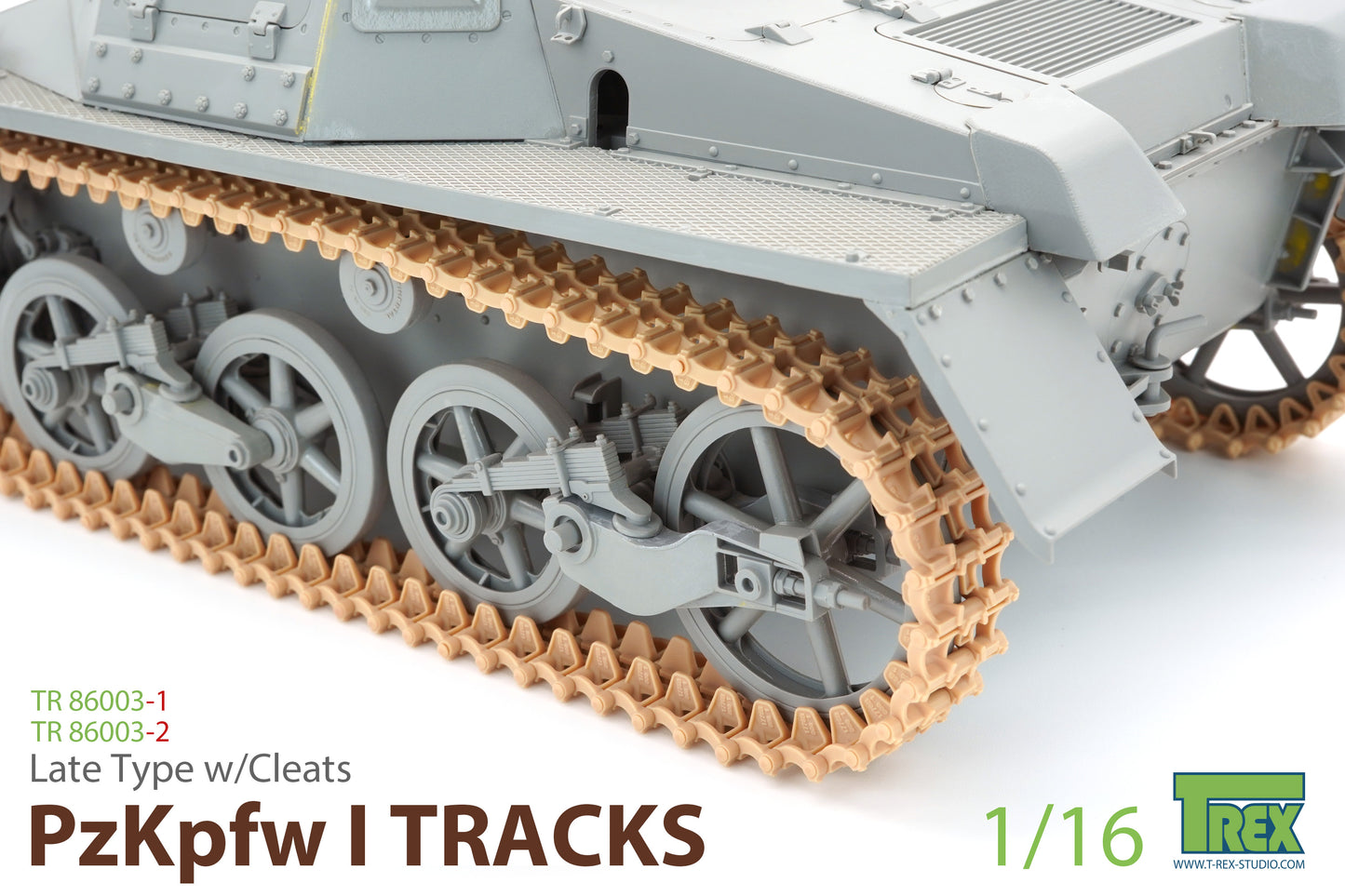 1/16 PzKpfw I Tracks Late Type w/Cleats for Ausf.B