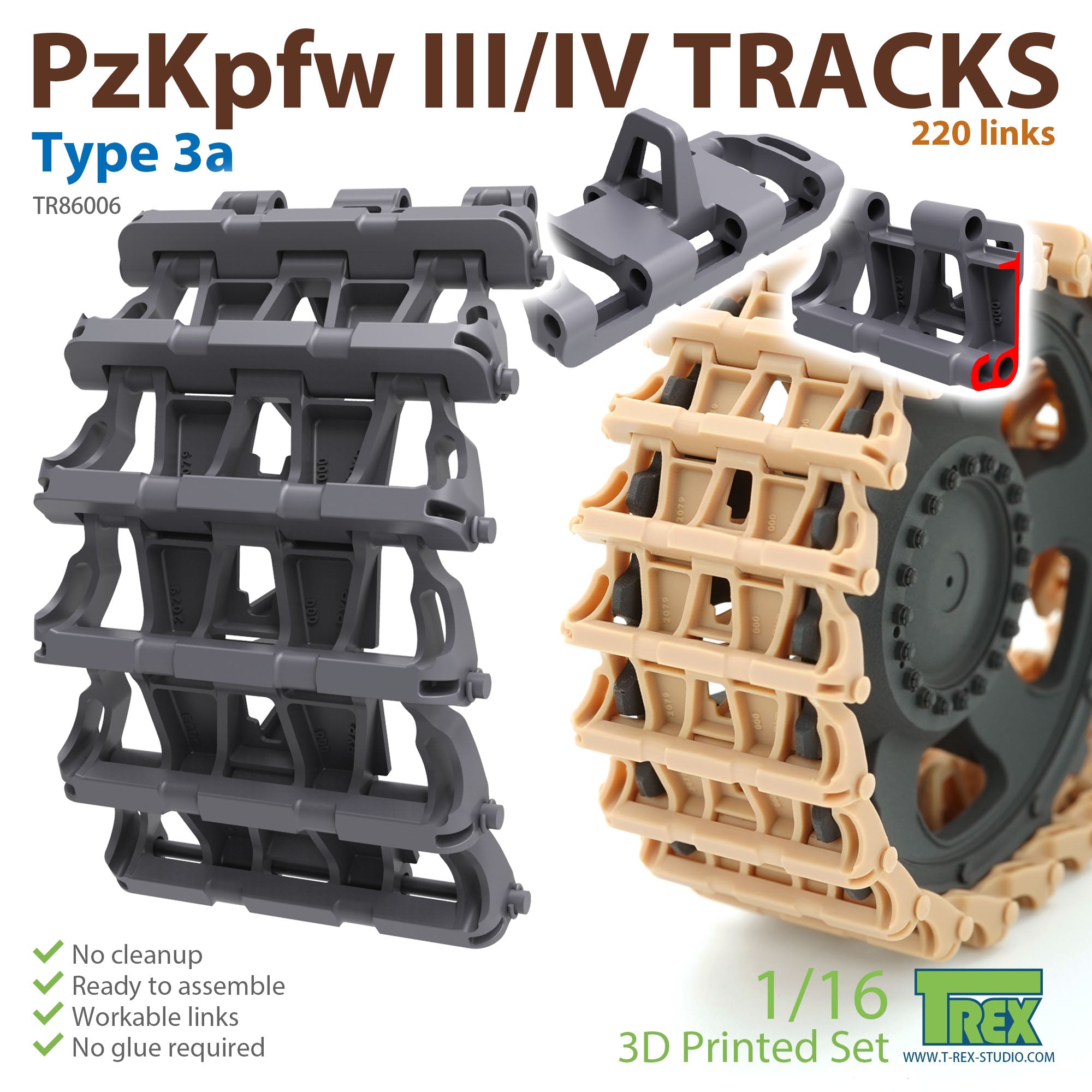1/16 PzKpfw.III/IV Tracks Type 3a – T-Rex Studio