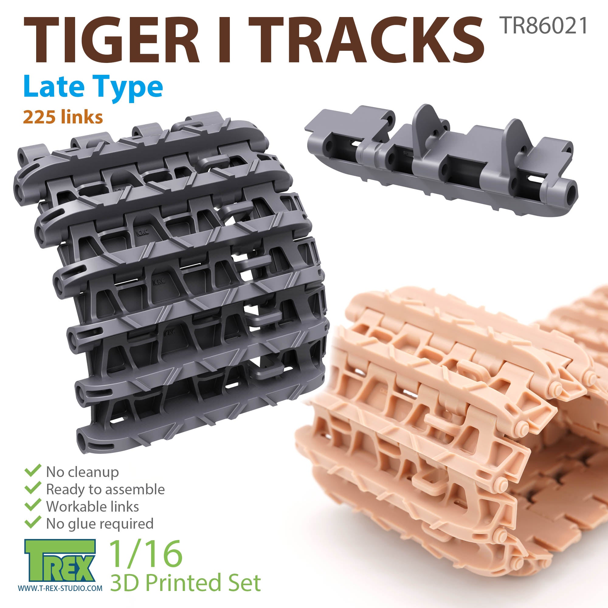 1/16 Tiger I Tracks Late Type – T-Rex Studio