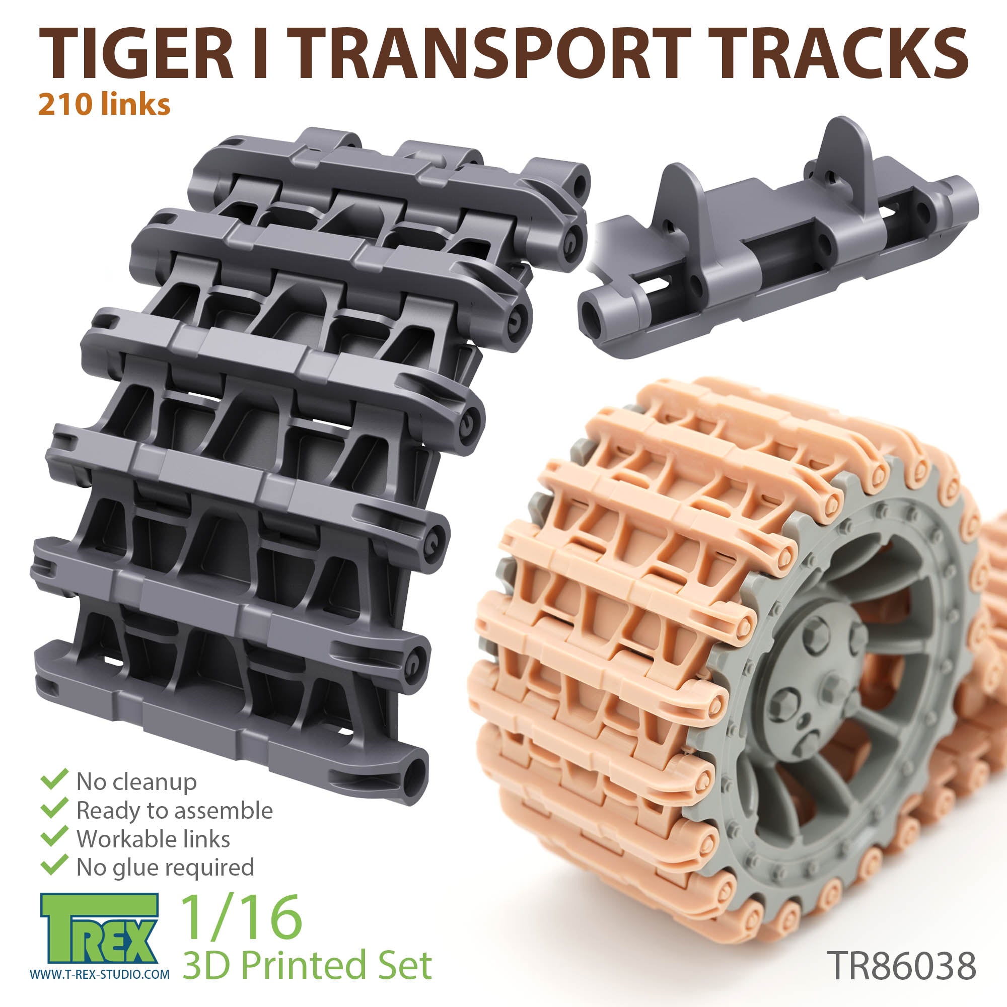 1/16 Tiger I Transport Tracks – T-Rex Studio