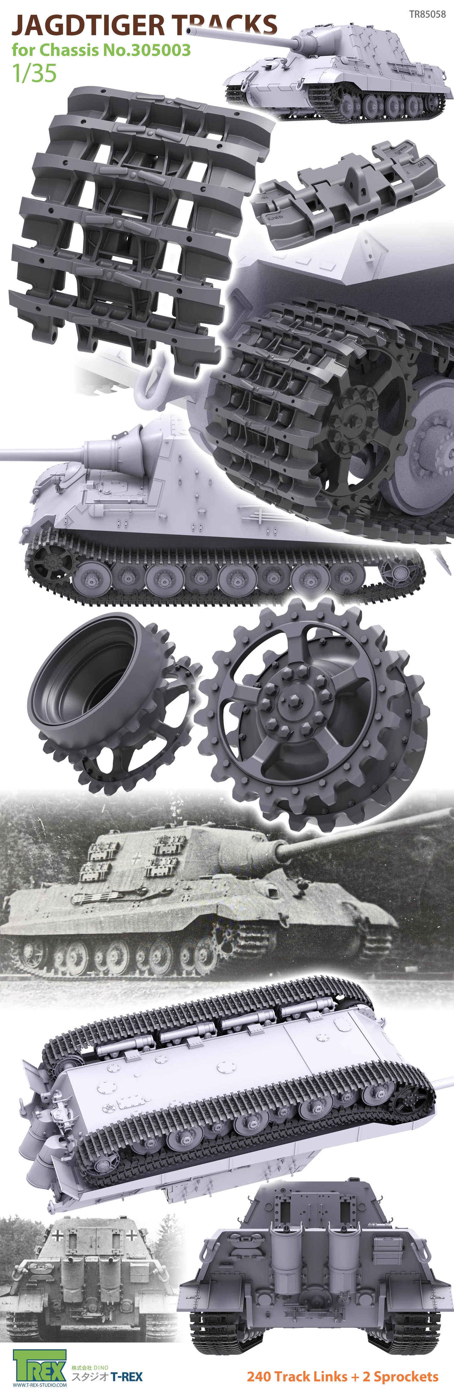 1/35 Jagdtiger Tracks for Chassis No.305003 w/ Sprockets