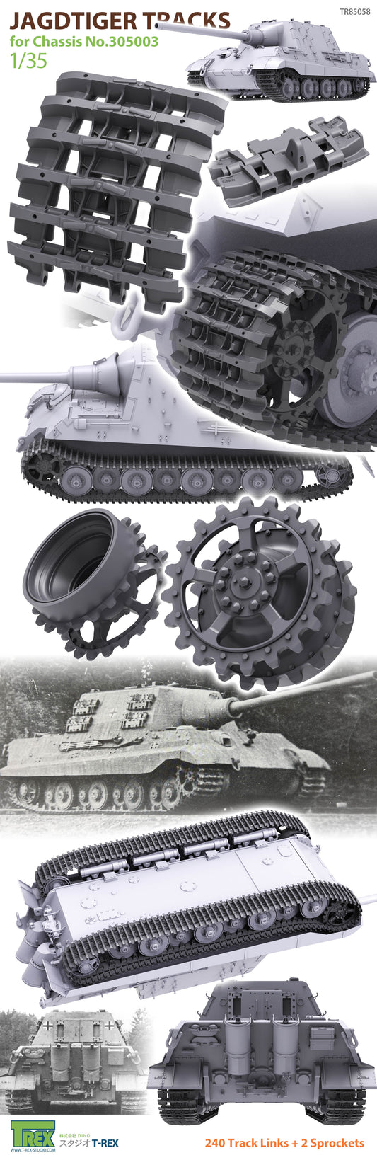 1/35 Jagdtiger Tracks for Chassis No.305003 w/ Sprockets